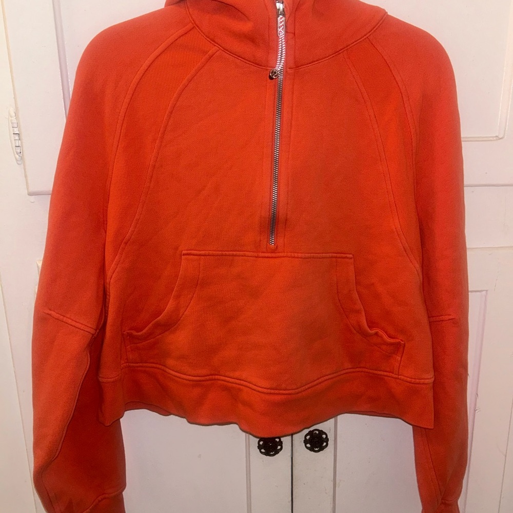 lululemon athletica Bright Orange Half-Zip Hoodie